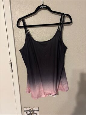 SHEIN Black to Pink Ombre Double-Strap Camisole